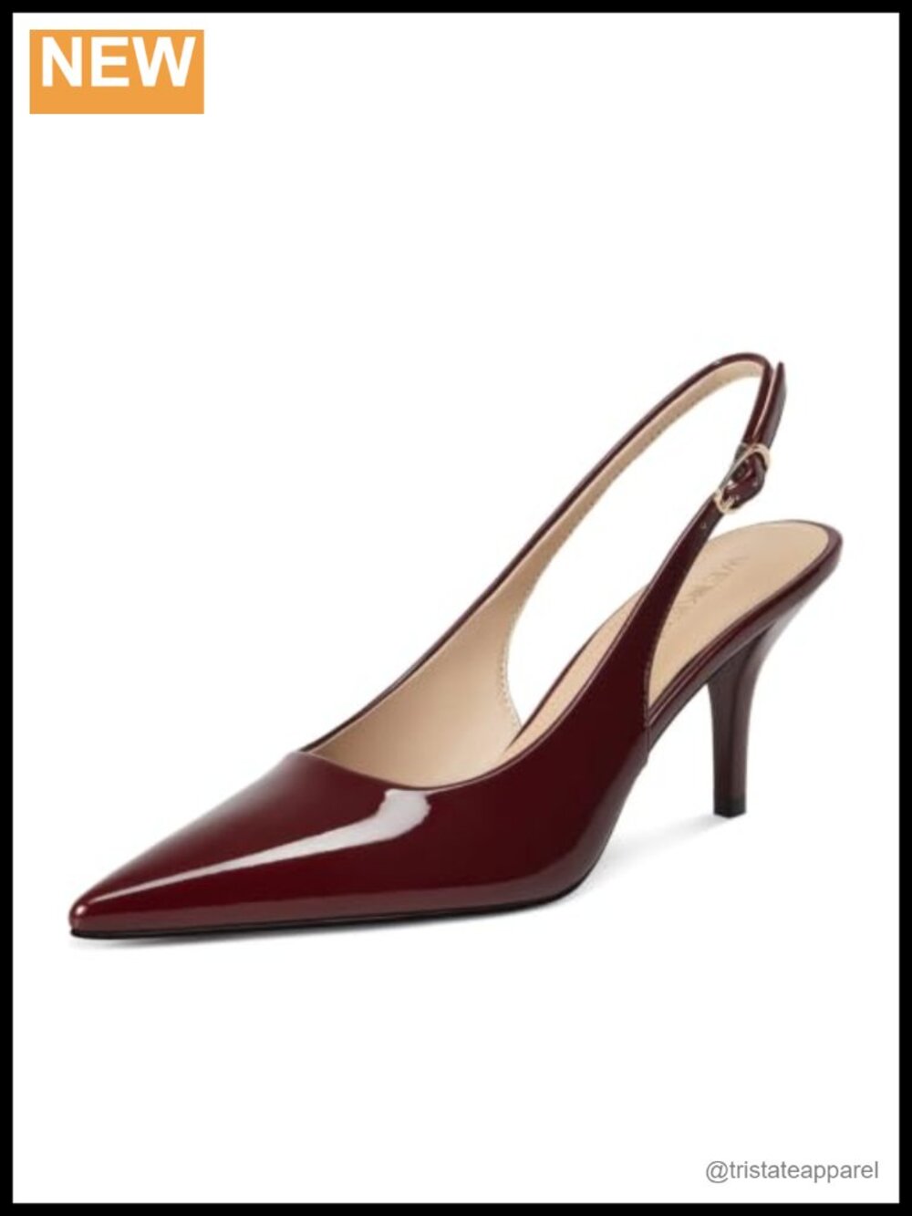 Women's Slingback Pumps Mid Heel Closed Toe Pointed Toe Heels